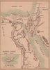 BIBLICAL EGYPT. Egypt & Sinaï Sinai. Cyprus Chypre Kittim Kaphtor 1887 old map