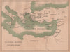 EARLY CHRISTIAN CHURCH.Églises Primitives.St Paul Apostle's 4th journey 1887 map