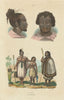 MONGOLOID RACE. Mongolique. Skulls faces 1833 old antique print picture