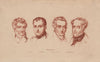 PHYSIOGNOMY. Cuvier. Napoléon. Jacques-Louis David. Chateaubriant 1833 print
