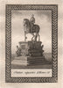 PARIS. Statue équestre d'Henri IV. Aquatint. SMALL 1808 old antique print