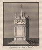 PARIS. Pyramide de Jean Châtel. Aquatint 1808 old antique print picture