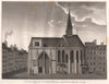 PARIS. Eglise de Sainte-Géneviève des Ardents, détruite en 1747. Aquatint 1808
