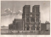 PARIS. Église de Notre-Dame. Aquatint 1808 old antique vintage print picture