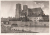 PARIS. Archevêché prise de la rive méridionale. Notre Dame. Aquatint 1808