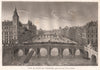 PARIS. Pont-au-Change, prise du Pont Notre Dame. Aquatint 1808 old print