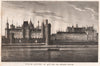 PARIS. Louvre qu'il etoit sous Philippe-Auguste. Aquatint 1808 old print