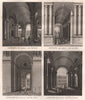 ENTRÉES DU LOUVRE. Côtés Nord Midi Est Ouest. Aquatint 1808 old antique print