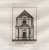 PARIS. Saint-Louis du Louvre. Aquatint. SMALL 1808 old antique print picture