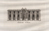 PARIS. Château d'Eau. Aquatint. SMALL 1808 old antique vintage print picture