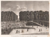 PARIS. Jardin des Tuileries du côté du Pont-Tournant. Aquatint 1808 old print