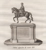 PARIS. Statue équestre de Louis XIV. Aquatint 1808 old antique print picture