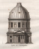 PARIS. Eglise de l'assomption. Aquatint. SMALL 1808 old antique print picture