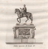 PARIS. Statue équestre de Louis XV. Aquatint 1808 old antique print picture