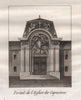 PARIS. Portail de L'Eglise des Capucines. Aquatint. SMALL 1808 old print