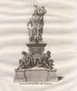 PARIS. Monument de la place des Victoires. Aquatint 1808 old antique print