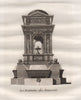 PARIS. La Fontaine des Innocents. Place Joachim-du-Bellay. Aquatint 1808 print