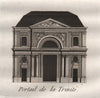 PARIS. Portail de la Trinité. Aquatint. SMALL 1808 old antique print picture