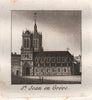 PARIS. Saint-Jean en Gréve. Aquatint. SMALL 1808 old antique print picture