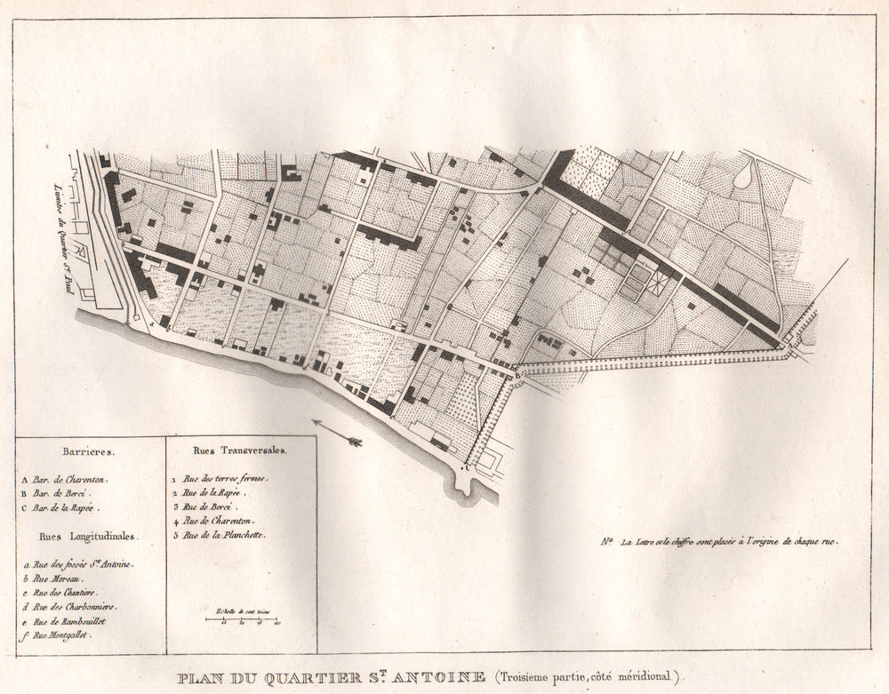 PARIS. "Saint-Antoine". Plan Quartier. Quinze-Vingts. Bercy. 12e 1808 old map