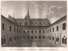 PARIS. Cloître de Sainte-Catherine du Val-des-Ecoliers. Aquatint 1808 print