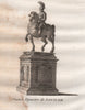 PARIS. Statue Equestre de Louis XIII. Aquatint 1808 old antique print picture
