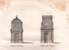 PARIS. Fontaine de Villareggia; Fontaine de Richelieu. Aquatint 1808 old print