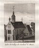 PARIS. Eglise du Collége du Cardinal le Moine. Aquatint. SMALL 1808 old print