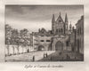 PARIS. Eglise et Couvent des Carmelites. Aquatint 1808 old antique print