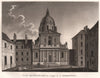 PARIS. Eglise de la Sorbonne. Aquatint 1808 old antique vintage print picture