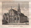 PARIS. Ancienne Eglise de Saint-Sulpice. Aquatint 1808 old antique print