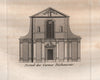 PARIS. Portail des Carmes Dèchaussès. Aquatint. SMALL 1808 old antique print