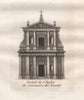 PARIS. Portail de L'Eglise du Séminaire des Jésuites. Aquatint 1808 old print