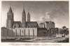 PARIS. Abbaye Saint-Germain-des-Prés (c1400) . Aquatint 1808 old antique print
