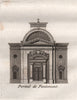 PARIS. Portail de Pantemont. Aquatint. SMALL 1808 old antique print picture