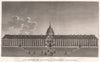 PARIS. Hôtel des Invalides (côte de la rivière) . Aquatint 1808 old print