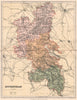 BUCKINGHAMSHIRE. Antique county map 1893 old vintage plan chart