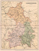 CAMBRIDGESHIRE. Antique county map 1893 old vintage plan chart