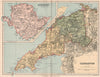 CARNARVONSHIRE; INSET MAP OF ANGLESEY. Antique county map. Wales 1893 old