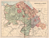 DENBIGHSHIRE AND FLINT. Antique county map. Wales 1893 old chart