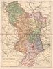 DERBYSHIRE . Antique county map 1893 old vintage plan chart