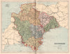 DEVONSHIRE. Antique county map 1893 old vintage plan chart