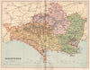 DORSETSHIRE. Antique county map 1893 old vintage plan chart