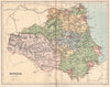 DURHAM. Antique county map 1893 old vintage plan chart
