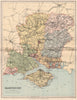 HAMPSHIRE. Antique county map 1893 old vintage plan chart