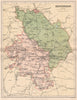 HUNTINGDONSHIRE. Antique county map 1893 old vintage plan chart