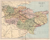 KENT. Antique county map 1893 old vintage plan chart