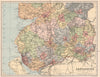 LANCASHIRE SOUTH PART. Antique county map 1893 old plan chart
