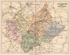 LEICESTERSHIRE AND RUTLAND. Antique county map 1893 old plan chart