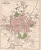 LEICESTER. Antique town/city map plan. Leicestershire 1893 old